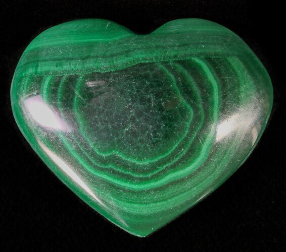 Polished Malachite Heart - Congo #63182